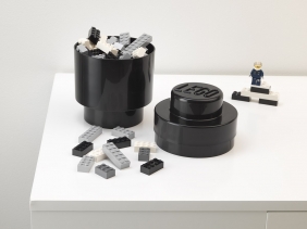 Lego, Okrągły pojemnik klocek Brick 1 - Czarny (40301733)